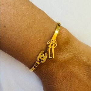 New Gold stainless steel Bracelet with Key and Heart